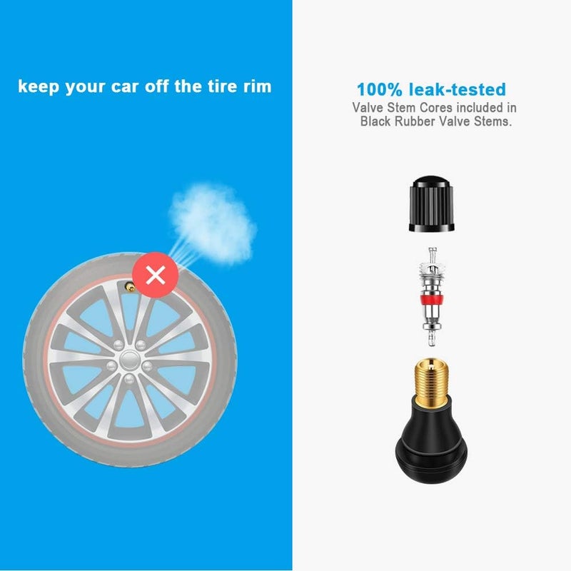 Riseuvo Stem Puller and Installer - 10pcs TR412, 6pcs TR413, 6pcs TR414 Short Rubber Tire Valve Stems, 4 Way and Single Head Valve Core Remover Tool - Image 5